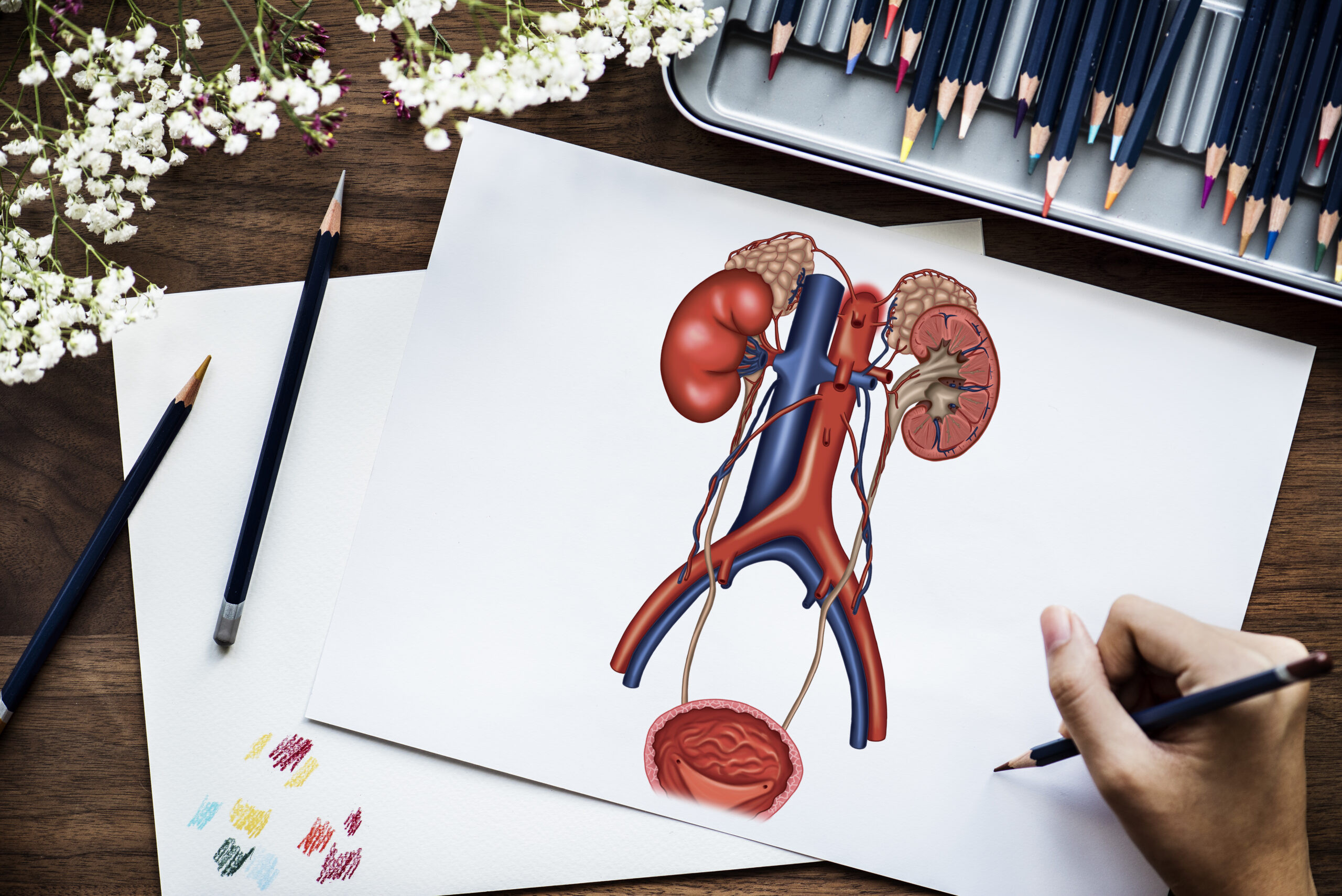 Illustrationist workspace concept with copy space